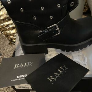 Raid London
Women's Black Jaanvi Moto Knee Boots With Grommets - SOLD OUT